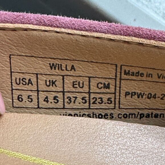 New Vionic Willa Slip On Comfort Loafer Shoes Pink Suede Leather Women's 6.5 - Picture 10 of 11